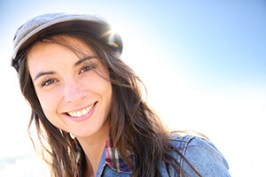 Woman smiling after PRK